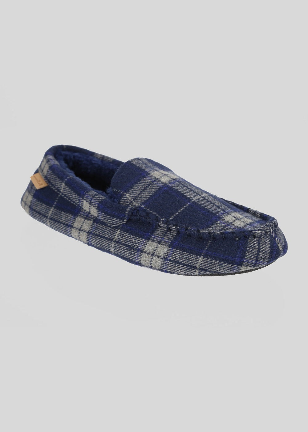 Slipper Ben Sherman Gritti Palace Check Moccasin Bleu Marine | QPW-02662693